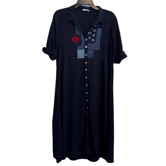 Bombay Paisley Womens Fit-and-Flare Navy‎ Dress - Size XL - Picture 2 of 7